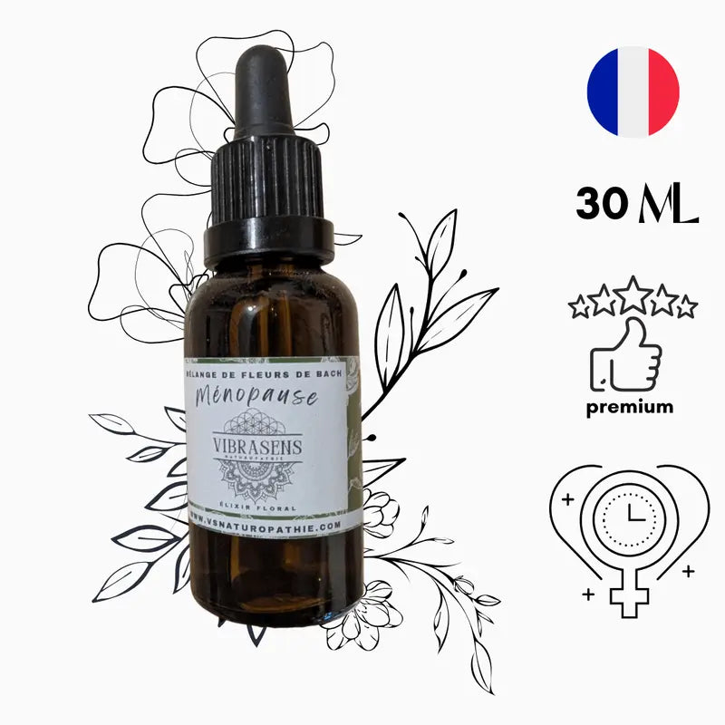 MENOPAUSE - Mélange de Fleurs de Bach | Émotions apaisées & équilibre hormonal naturel - Vibrasens Naturopathie