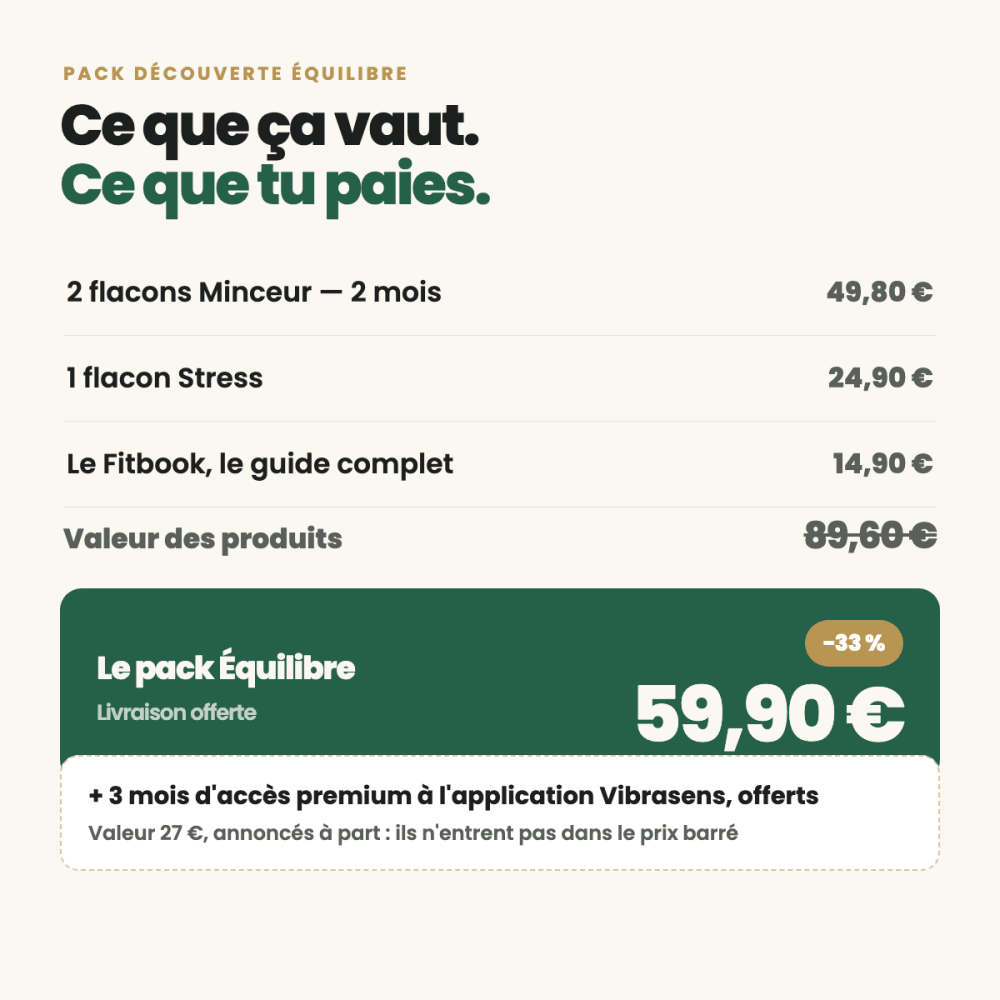 Pack Découverte Équilibre — Minceur & Stress - Vibrasens Naturopathie