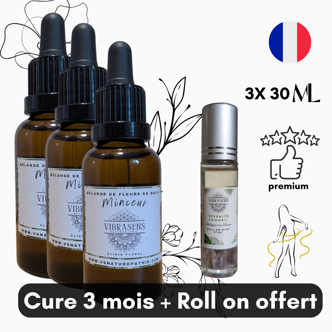 Pack MINCEUR - Mélange de Fleurs de Bach | Fringales émotionnelles - Vibrasens Naturopathie