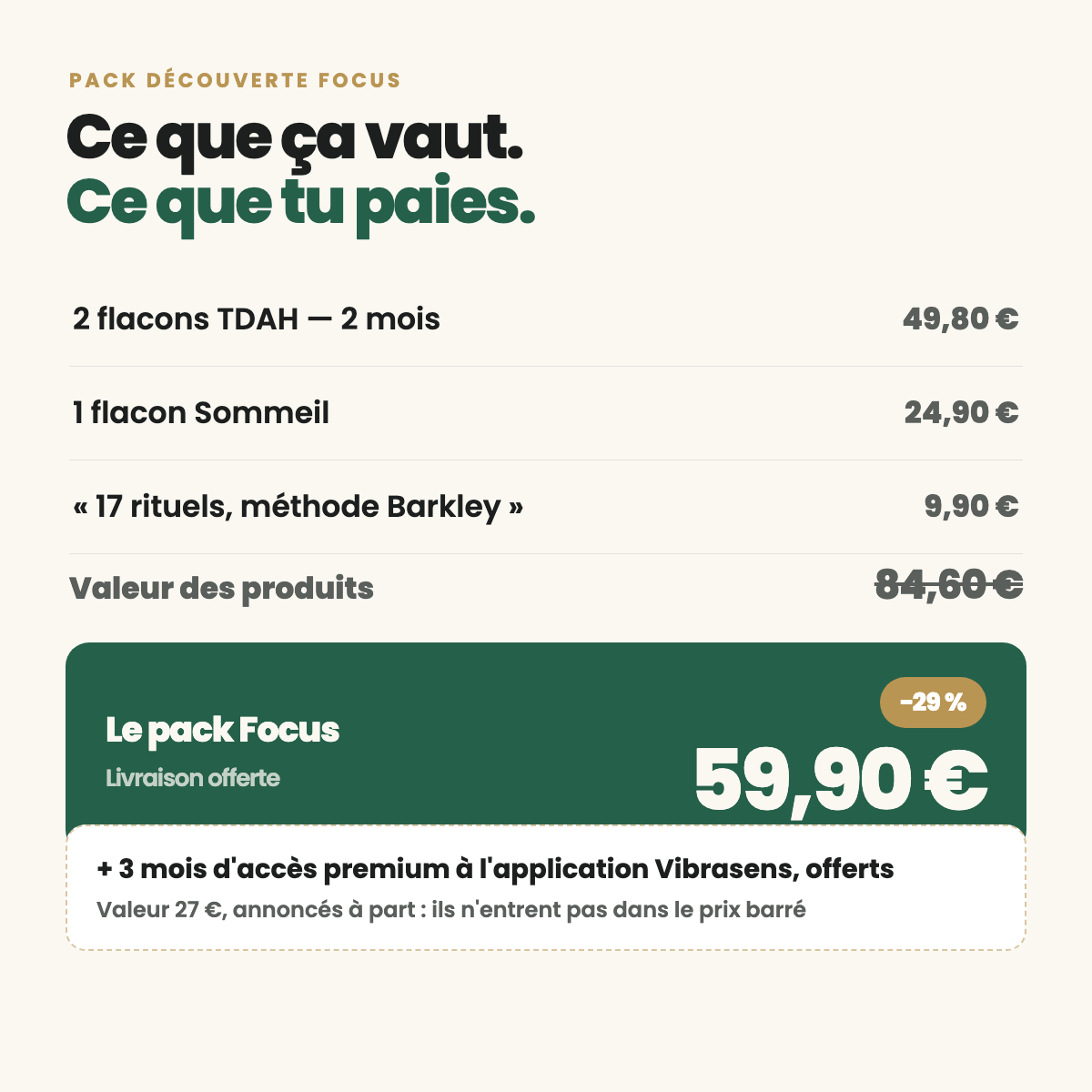 Pack Découverte Focus — TDAH & Sommeil