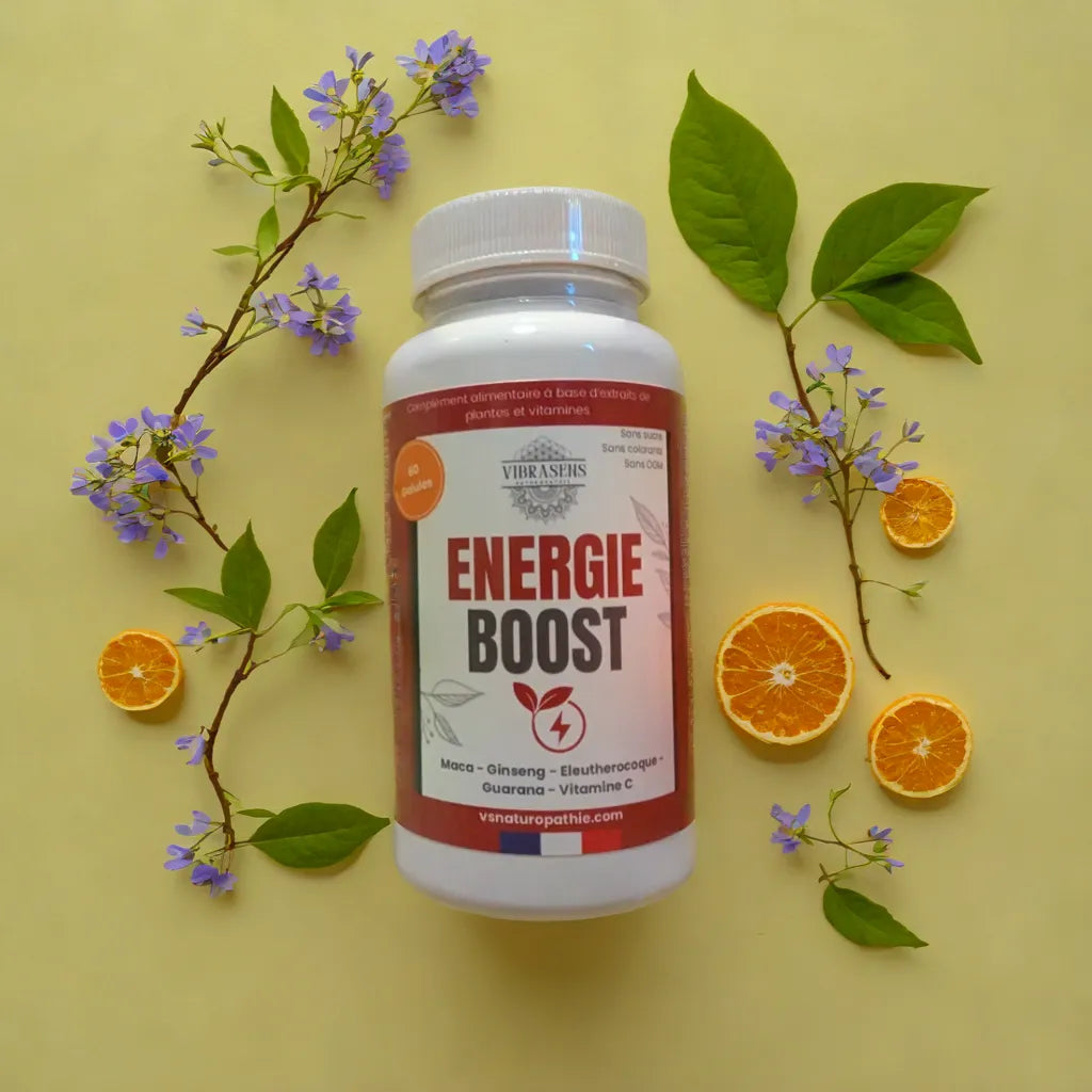 Énergie Boost & Vitalité – Maca, Ginseng, Éleuthérocoque, Guarana & Vitamine C