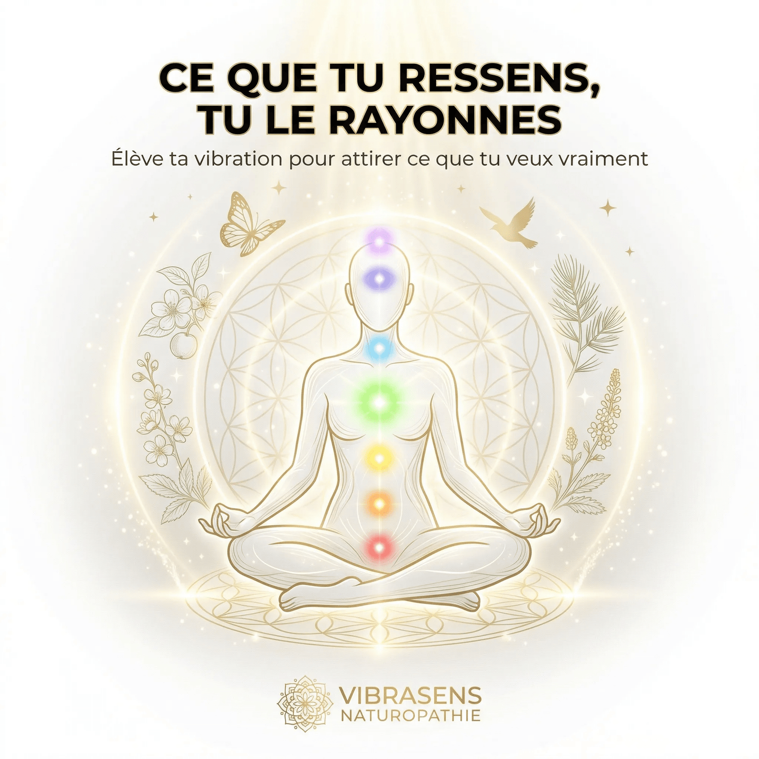 Ce que tu ressens, tu le rayonnes : élever ta vibration pour attirer ce que tu veux vraiment - Vibrasens Naturopathie