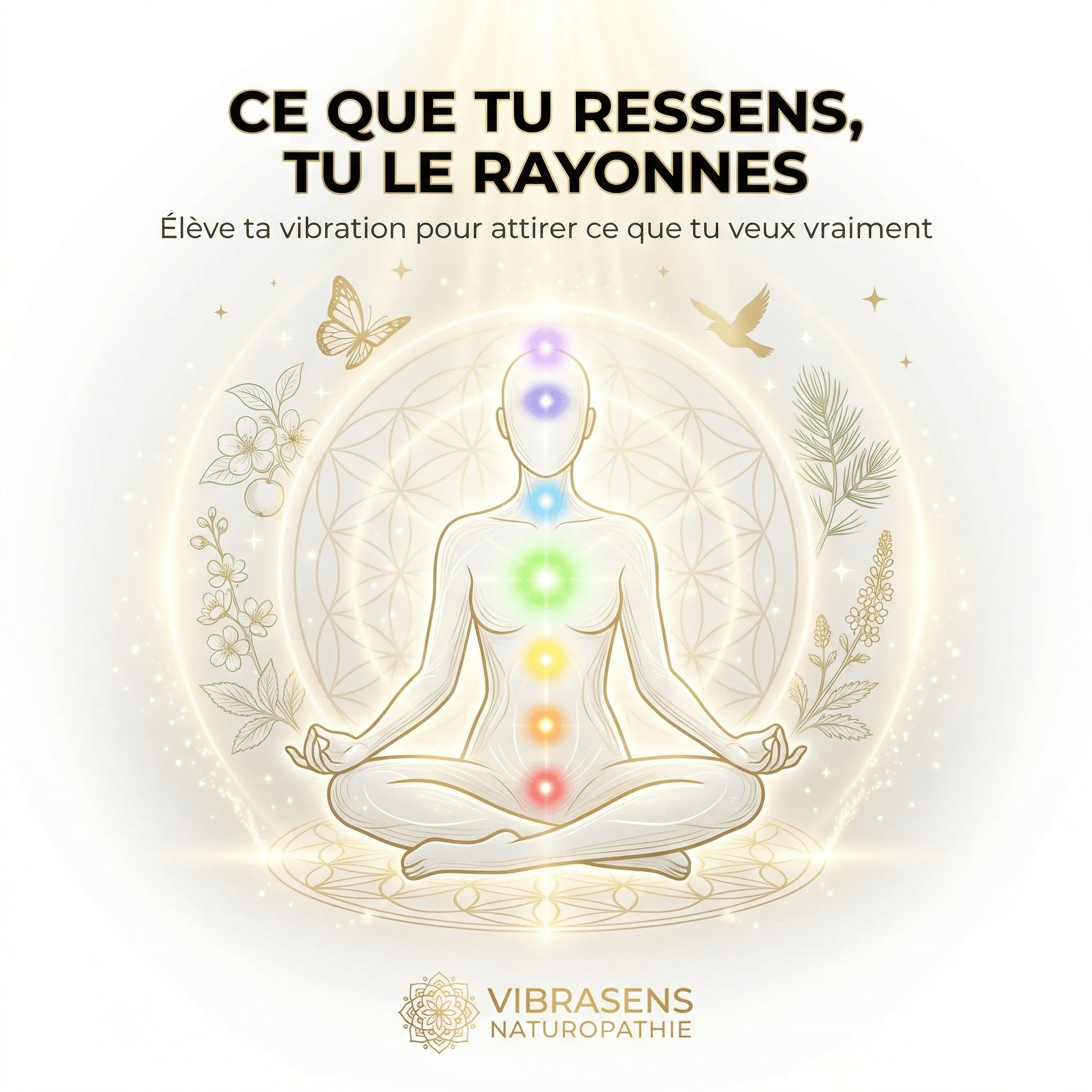 Ce que tu ressens, tu le rayonnes : élever ta vibration pour attirer ce que tu veux vraiment - Vibrasens Naturopathie
