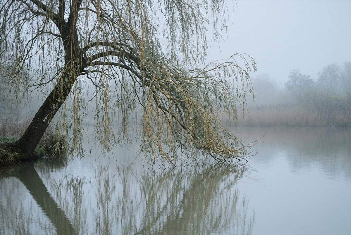 Saule aux branches retombant sur l’eau, fleur de Bach Willow Image