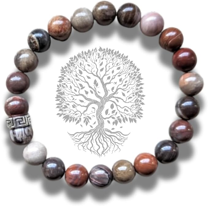 Bracelet Abondance – Agate Fossile Naturelle | Prospérité, Chance et Stabilité