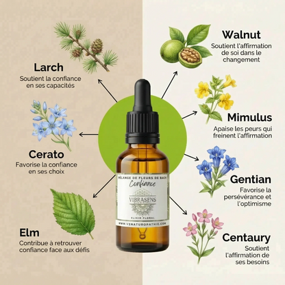 CONFIANCE – Mélange de Fleurs de Bach | Trac, timidité, retrait de son potentiel