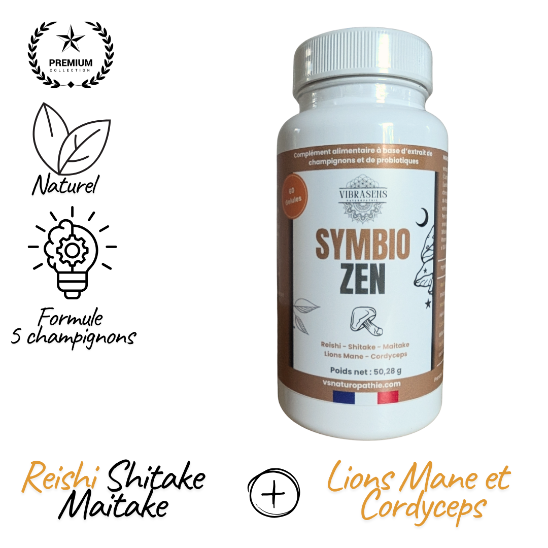 Symbio Zen – Complexe 5 champignons et probiotiques